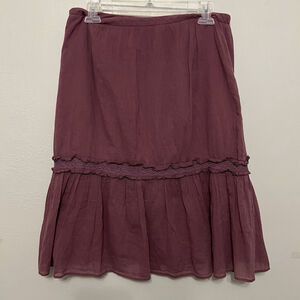 Anthropologie Tabitha Gauzy Western Feminine Cottagecore Ruffle Rose Skirt 6‎
